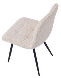 Nordlys Set of 2 Scandinavian Dining Chairs with Metal Buttoned Backrests in White - thumbnail 6