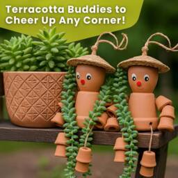 Green Thumbz Men's Terracotta Flower Pot Garden Ornaments - Gift For Grandad - thumbnail 6