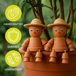 Green Thumbz Men's Terracotta Flower Pot Garden Ornaments - Gift For Grandad - thumbnail 3
