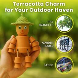 Green Thumbz Men's Terracotta Flower Pot Garden Ornaments - Gift For Grandad - thumbnail 5