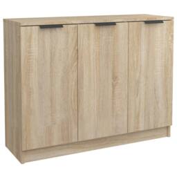 Berkfield Home Sideboard Sonoma Oak 90.5x30x70 cm Engineered Wood in Light Tan - thumbnail 3
