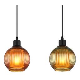 Netlighting Zumba Bar Pendant Ceiling Light Matt Black Balls Glass Shade 4x E27 - thumbnail 3