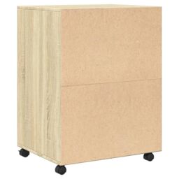 Berkfield Home Rolling Cabinet Sonoma Oak 60x48x81 cm Engineered Wood in Brown - Size: 60 x 48 x 81 cm - thumbnail 6