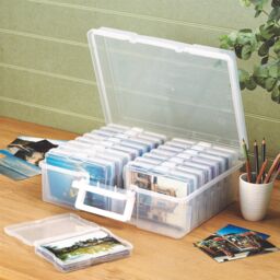 "mysmartbuy Jumbo Photo Storage Box Set - Photograph Organiser Craft Case with 16 6x4"" Inner Cases. Holds up to 1600 Photos in Clear" - thumbnail 2