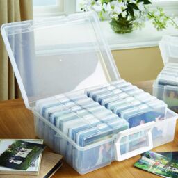 "mysmartbuy Jumbo Photo Storage Box Set - Photograph Organiser Craft Case with 16 6x4"" Inner Cases. Holds up to 1600 Photos in Clear" - thumbnail 1
