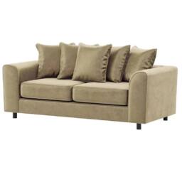 Furniture 786 Plush Velvet 3 Seater Sofa in Beige