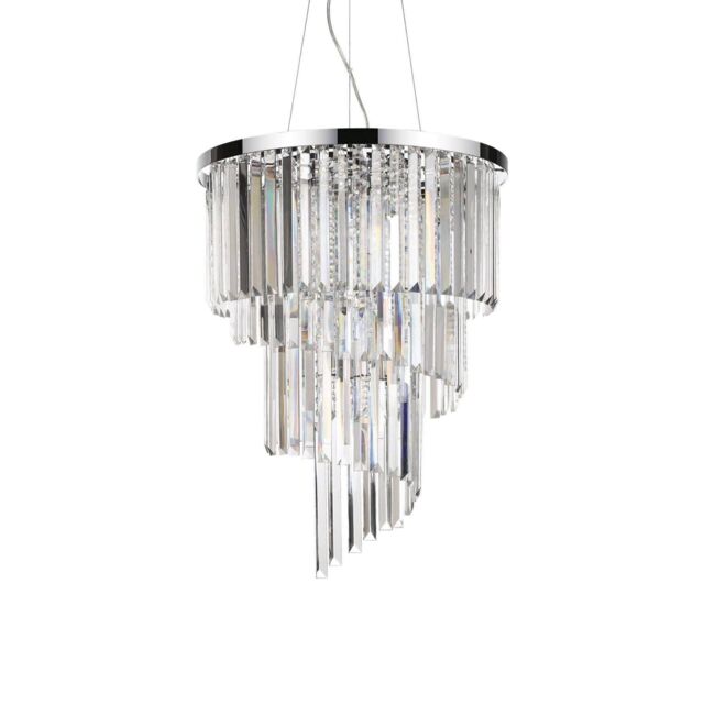 Netlighting Carlton 12 Light Pendant Light Chrome E14 in Grey - image 1