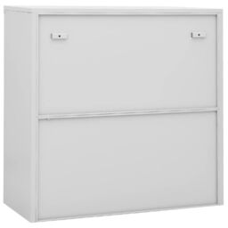 Berkfield Home Office Cabinet with Sliding Door Light Grey 90x40x90 cm Steel - Size: 90 x 40 x 90 cm - thumbnail 5