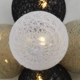 Lighting Collection Christmas Cottom Shade String Lights in White - thumbnail 4