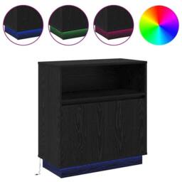 Berkfield Home Sideboard with LED Black Oak 71x34, 5x75 cm Engineered Wood - thumbnail 4