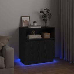 Berkfield Home Sideboard with LED Black Oak 71x34, 5x75 cm Engineered Wood - thumbnail 6