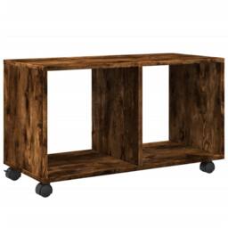 Berkfield Home Decorative vidaXL¬†Rolling¬†Cabinet¬†Smoked Oak 72x33x42.5 cm Eng in Brown - thumbnail 7