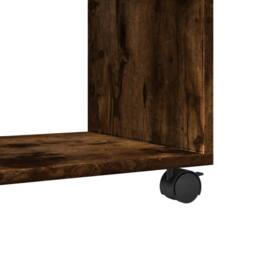 Berkfield Home Decorative vidaXL¬†Rolling¬†Cabinet¬†Smoked Oak 72x33x42.5 cm Eng in Brown - thumbnail 8