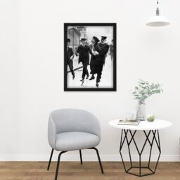 "Artery8 Wall Art Print Emmeline Pankhurst Suffragette Arrested 1914 Photo Large Framed Wall Décor Art in Black - Size: W18"" x H24""" - thumbnail 2