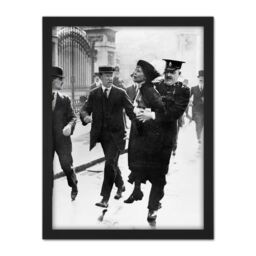 "Artery8 Wall Art Print Emmeline Pankhurst Suffragette Arrested 1914 Photo Large Framed Wall Décor Art in Black - Size: W18"" x H24""" - thumbnail 1