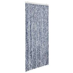 Berkfield Home Insect Curtain Blue, White & Silver 90x220 cm Chenille