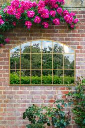 "MirrorOutlet Gold Framed Arched Wall Garden Mirror 43"" X 29"" (110CM X 75CM) - Size: 1 Pack" - thumbnail 2