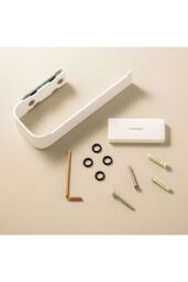 Cosmic Toilet Roll Holder, Matt White, Self-Adhesive option, Nea Collection in White - thumbnail 5