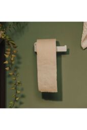 Cosmic Toilet Roll Holder, Matt White, Self-Adhesive option, Nea Collection in White - thumbnail 6