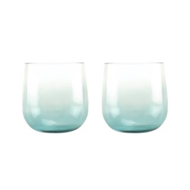 simpa Savoy Ombre Blue Glass Candle Holders - Set of 2 - image 1