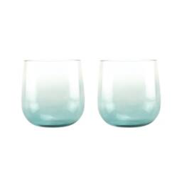 simpa Savoy Ombre Blue Glass Candle Holders - Set of 2 - thumbnail 1