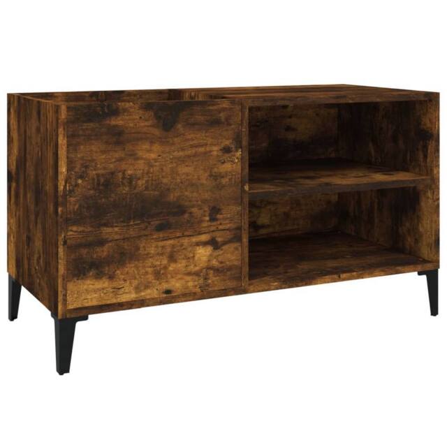 Berkfield Home Record Cabinet Smoked Oak 84.5x38x48 cm Engineered Wood in Brown - image 1