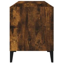 Berkfield Home Record Cabinet Smoked Oak 84.5x38x48 cm Engineered Wood in Brown - thumbnail 6