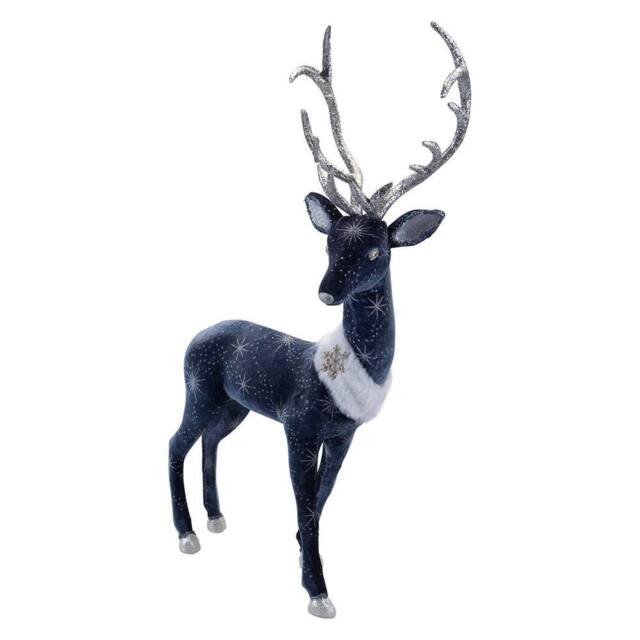 VFM e-Store Christmas Deer Decoration 58cm x 28cm Blue X 1 - Size: 58 cm x 28 cm - image 1