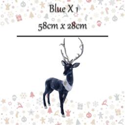 VFM e-Store Christmas Deer Decoration 58cm x 28cm Blue X 1 - Size: 58 cm x 28 cm - thumbnail 2