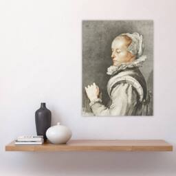 "Artery8 Cornelis Ploos van Amstel Portrait of a Young Woman Wall Art Print in Grey - Size: W12"" x H16""" - thumbnail 4