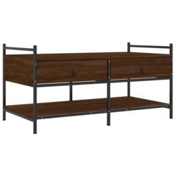 Berkfield Home Decorative Coffee Table Brown Oak 99x50x50 cm Engineered Wood - Size: 99 x 50 x 50 cm - thumbnail 3