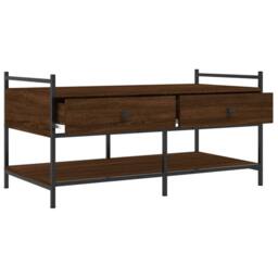 Berkfield Home Decorative Coffee Table Brown Oak 99x50x50 cm Engineered Wood - Size: 99 x 50 x 50 cm - thumbnail 5