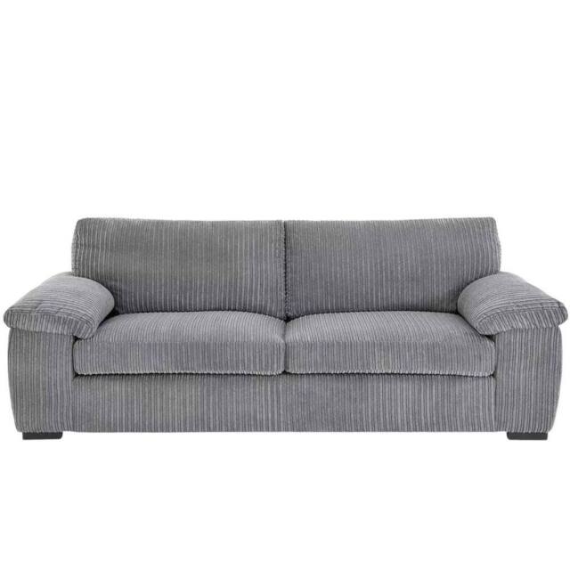 Bliss Furniture Jumbo Cord 3 Seater Sofa with Soft Cord Fabric in Grey Colour - Size: 3 Pack - image 1