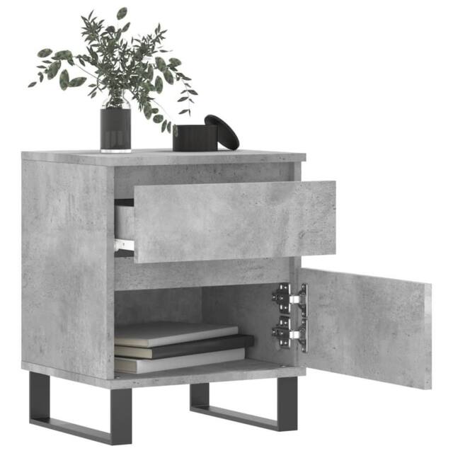 Berkfield Home Modern Bedside Cabinet Concrete Grey 40x35x50 cm Engineered Wood - Size: 40 x 35 x 50 cm - image 1