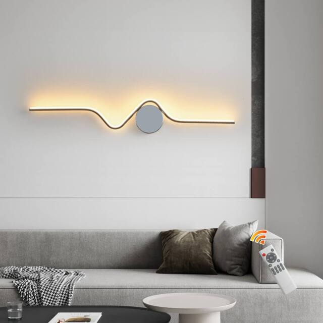 NIVOR 1 Light Dimmable Chrome Flush Mounted Sconce LED Wall Lamp Remote in Silver - image 1
