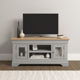 Seconique Bordeaux Small TV Stand (Fully Assembled) in Light Grey - thumbnail 1