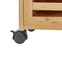 Wyld and Coco 3 Drawer Bamboo Bathroom Light Brown Easy Roll Rubber Wheels - thumbnail 8