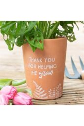 KDMD Thank You For Helping Me Grow Terracotta Plant Pot in Peach - thumbnail 2