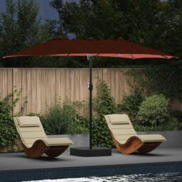 Berkfield Home Modern Garden Parasol Folding Terracotta 385 x 209 x 244 cm Fabric - thumbnail 2