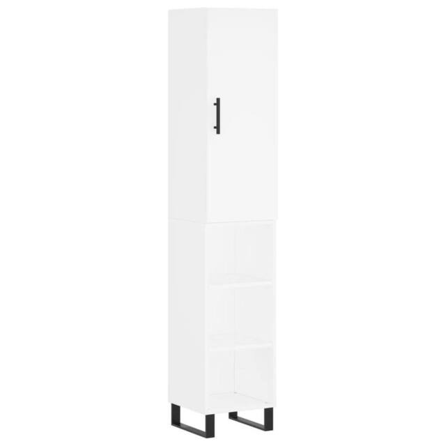 Berkfield Home Highboard White 34.5x34x180 cm Engineered Wood - image 1