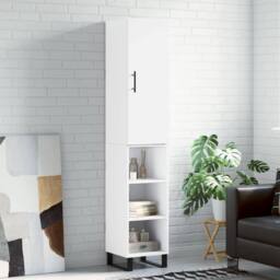 Berkfield Home Highboard White 34.5x34x180 cm Engineered Wood - thumbnail 2