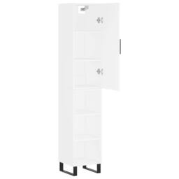 Berkfield Home Highboard White 34.5x34x180 cm Engineered Wood - thumbnail 4