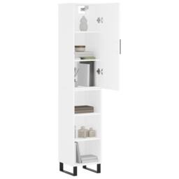 Berkfield Home Highboard White 34.5x34x180 cm Engineered Wood - thumbnail 3