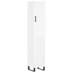 Berkfield Home Highboard White 34.5x34x180 cm Engineered Wood - thumbnail 1