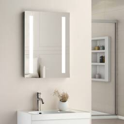 Bathroom Kingdom Niall Illuminated LED Mirror 700x500mm in Silver