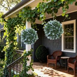 Wyld Haus Maka Nosa Set of 2 UV Resistant Blue Artificial Topiary Balls - thumbnail 9