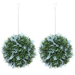 Wyld Haus Maka Nosa Set of 2 UV Resistant Blue Artificial Topiary Balls - thumbnail 2