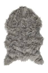 New Edge Blinds Premium Luxury Faux Fur Rug, 50cm x 80cm in Silver - Size: 50 cm x 80 cm