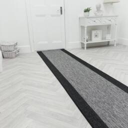 runrug Hallway Carpet Runner Rug - Hardwearing & Durable, 7mm - 'Jenga' in Dark Grey - Size: 66 cm x 150 cm - thumbnail 3
