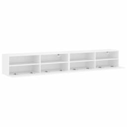 Berkfield Home TV Wall Cabinets 2 pcs White 100x30x30 cm Engineered Wood - Size: 100 x 30 x 30 cm - thumbnail 6